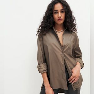 Reformation Will Oversized Shirt in Mushroom size M